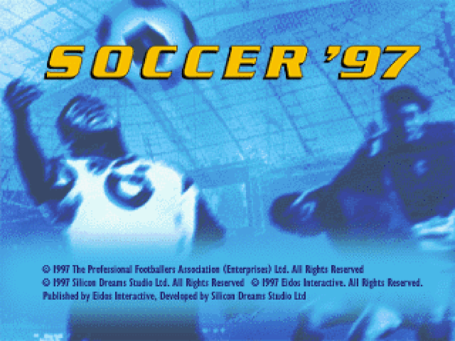 Soccer '97 title screen for Playstation